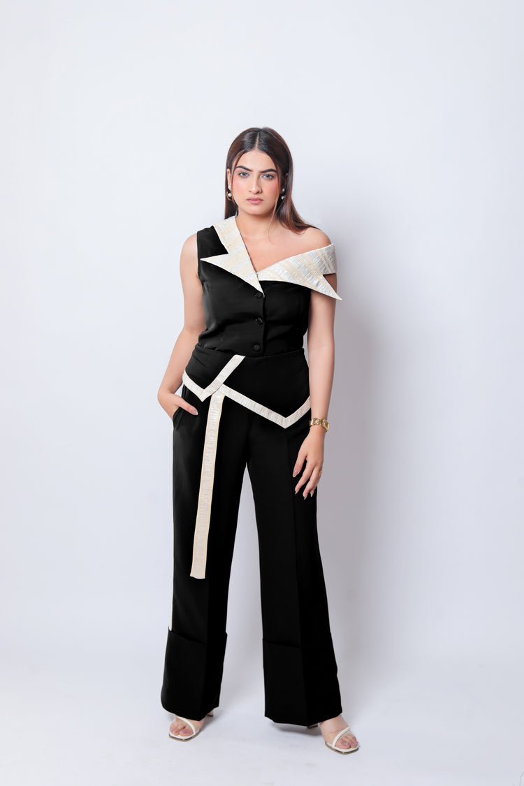 CHOCO IVORY COLLAR TOP