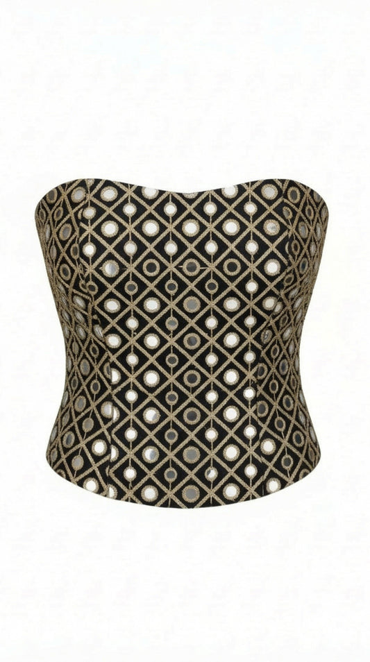 Silver Embellished Corset