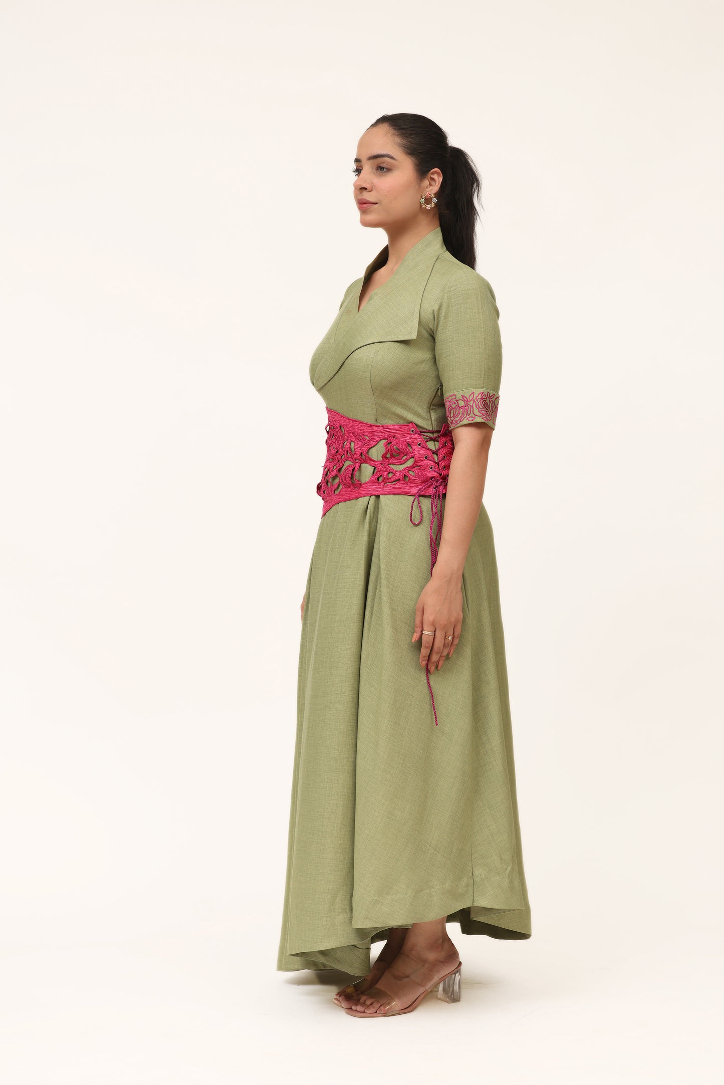 Whirl Of Petals Dress ( WITH BELT)