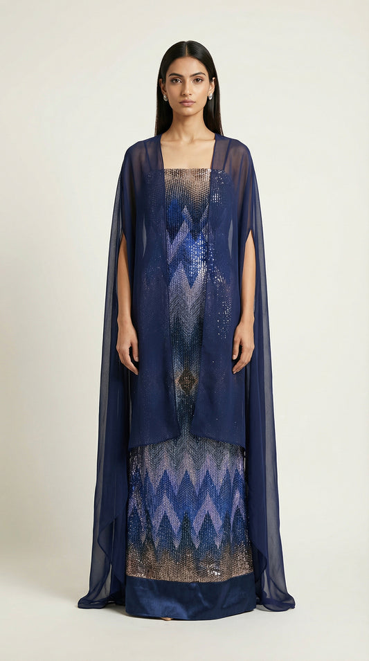 Iris Ombre Dress with Shacket