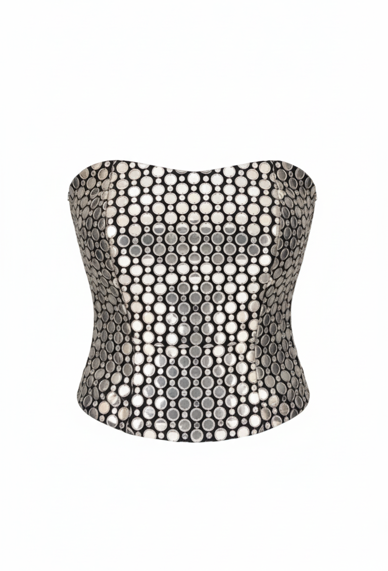 Silver Embellished Corset
