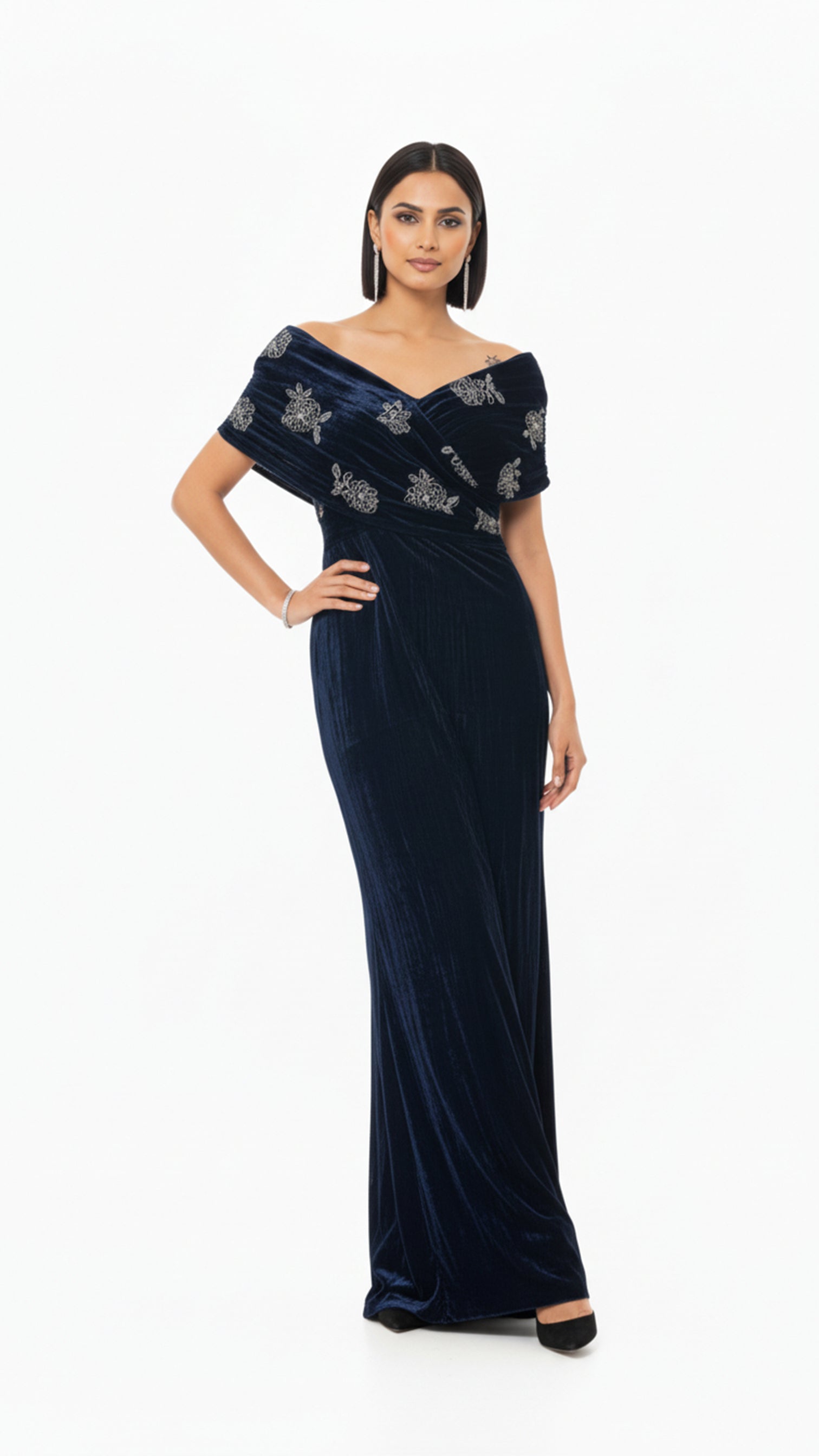Velvet Drape Gown