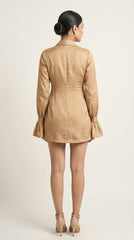 Sand Lapel Dress