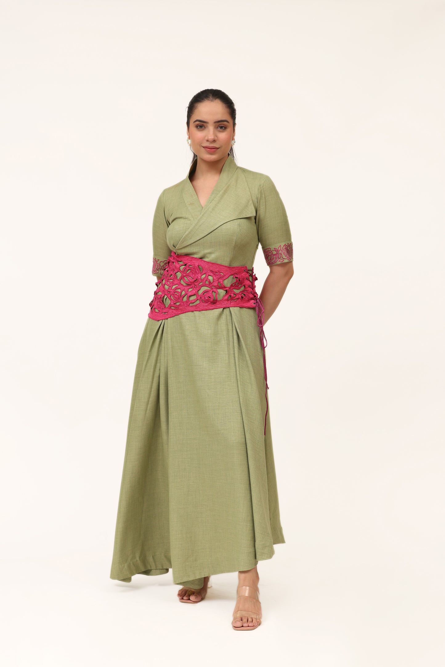 Whirl Of Petals Dress ( WITH BELT)