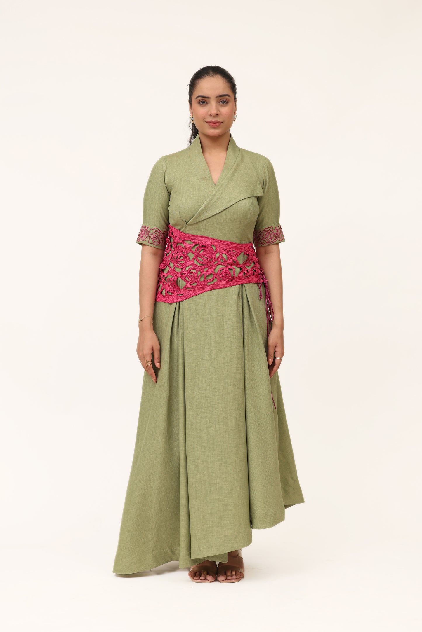 Whirl Of Petals Dress ( WITH BELT)