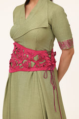 Whirl Of Petals Dress (With Belt)