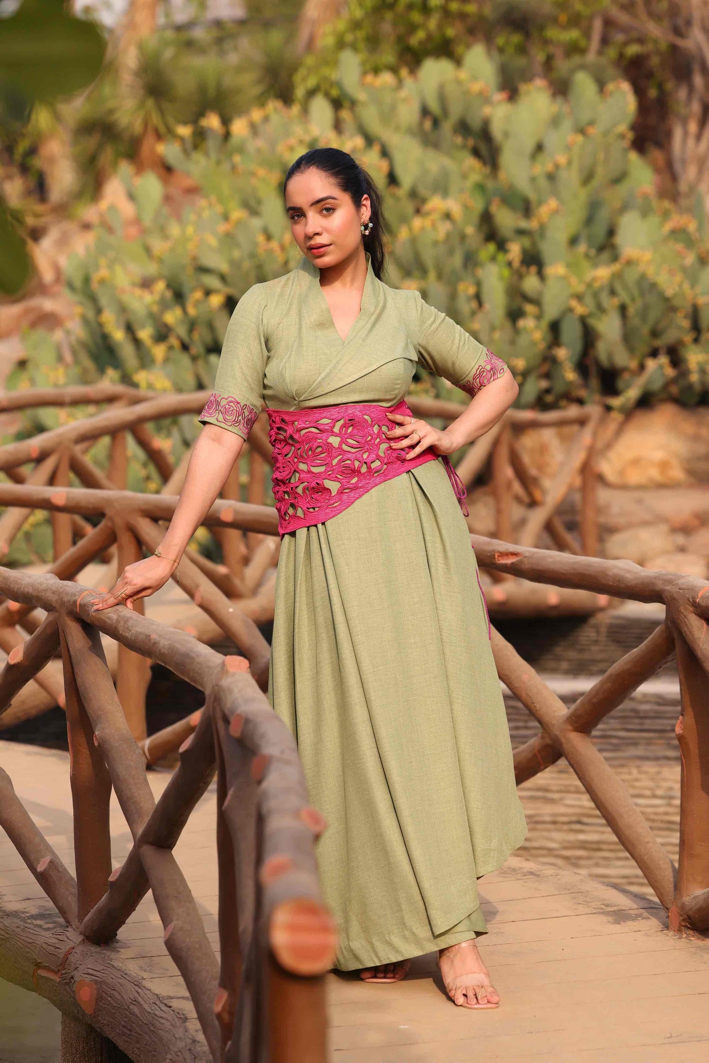 Whirl Of Petals Dress ( WITH BELT)