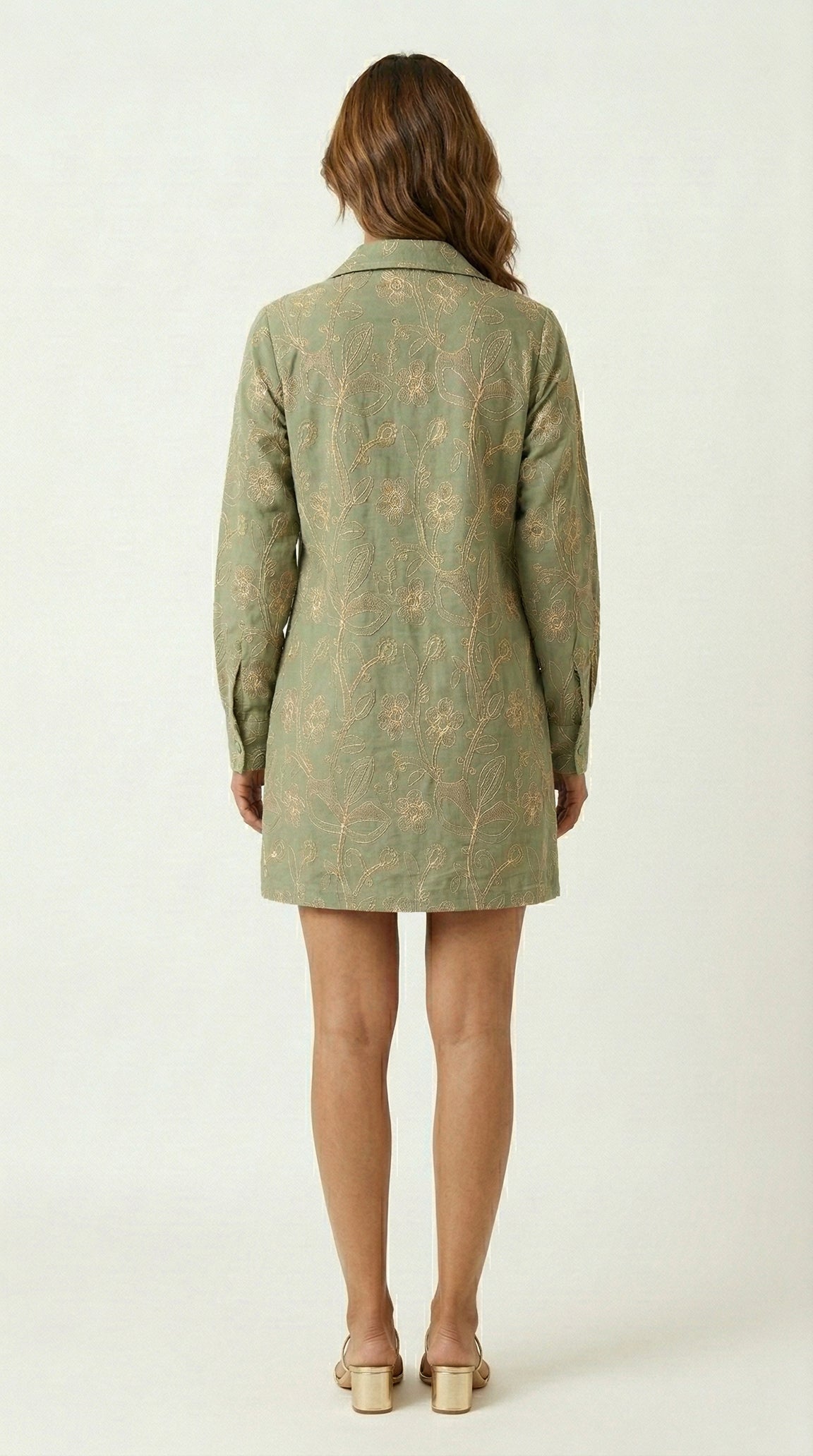Sage Leaf Shirt Dress